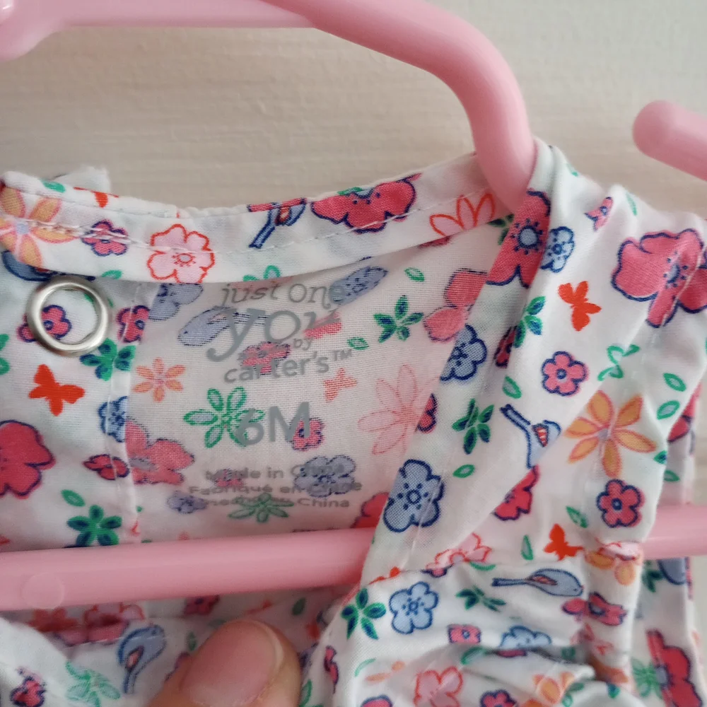 Floral Ruffle Romper Carter's 6m Cotton Snap Closure